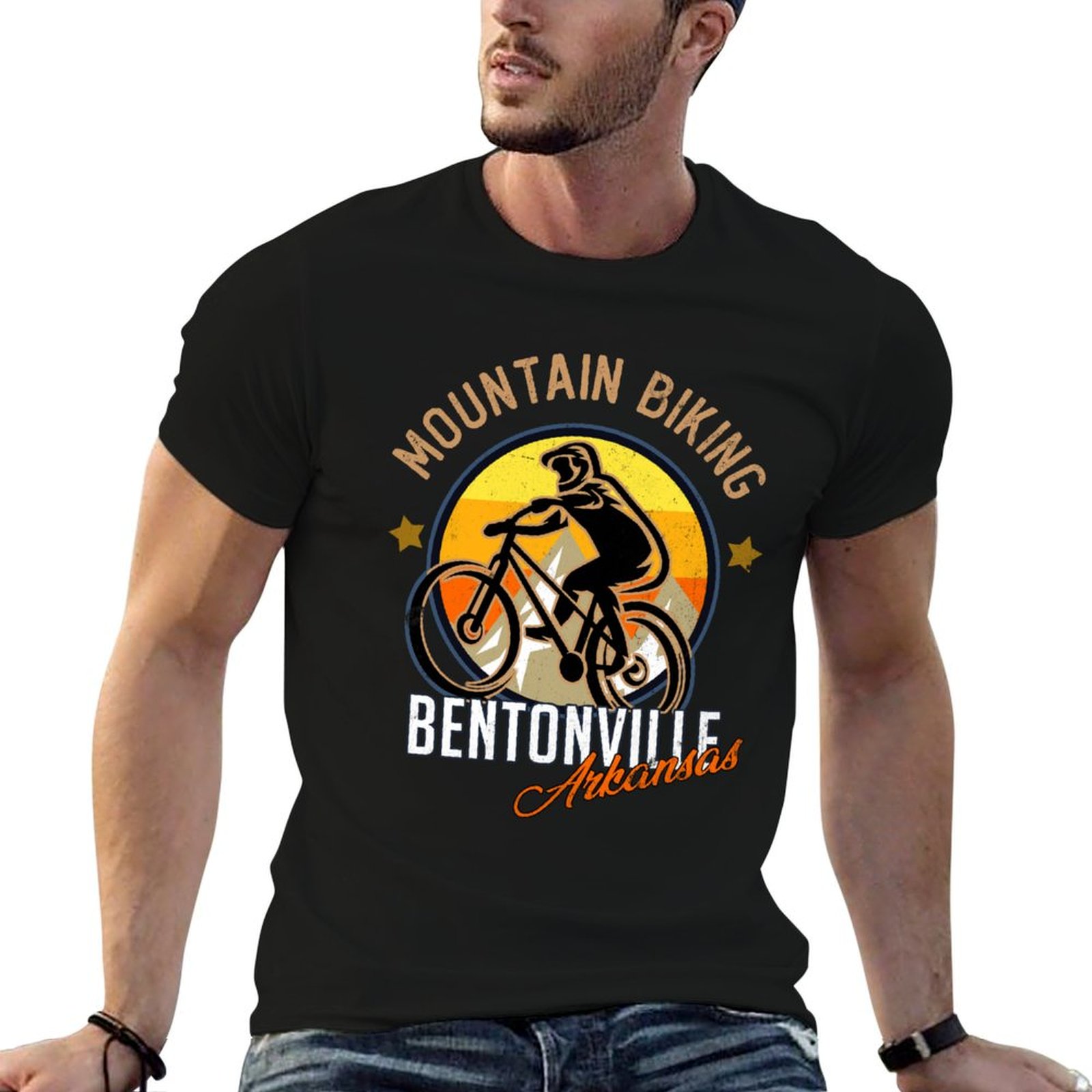 Mountain Biking Bentonville - Koszulka z nadrukiem, wzór moda, motyw: