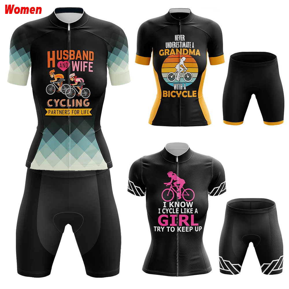 Mountain Biking Outfits Women - Mąż i żona Poliestrowa odzież rowerowa